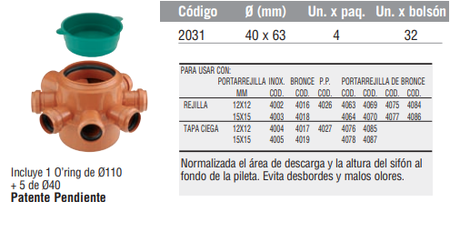 Pileta de Patio Poliangular con O’ring 