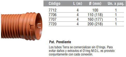 Tubo Terra con campana y Sistema Clak