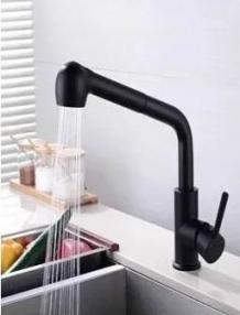 Monocomando Mesada Cocina Negro Extraíble